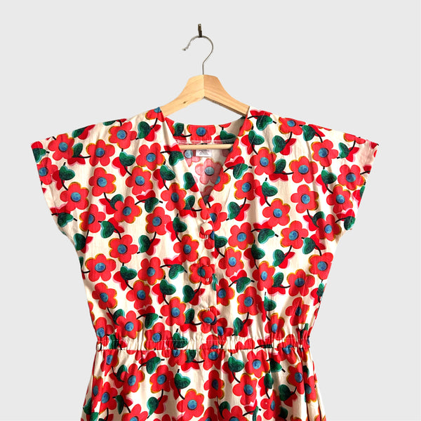 Jasmine Dress - Pink Flowers (M)