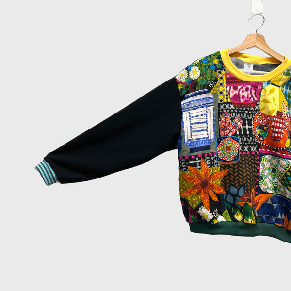 Long Sleeve top - Miss Moresby Secondhand Shop with Black French Terry - Preorder