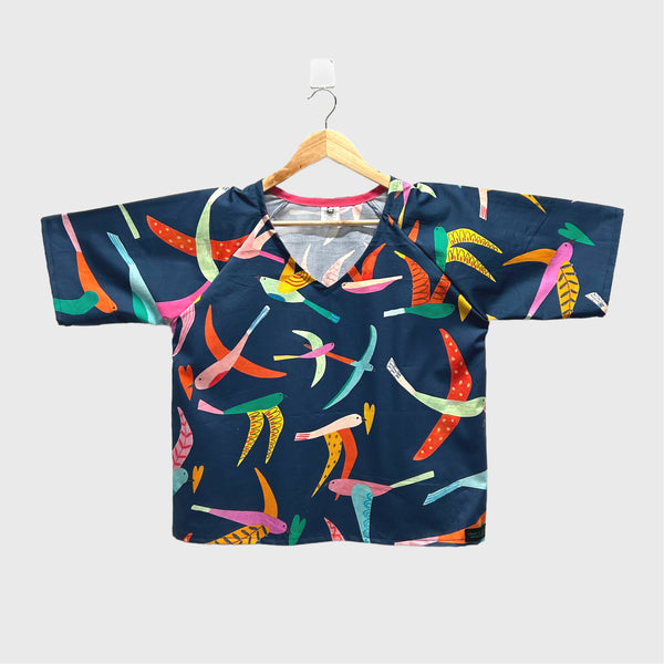 Short sleeve v neck top - Love Birds (M)
