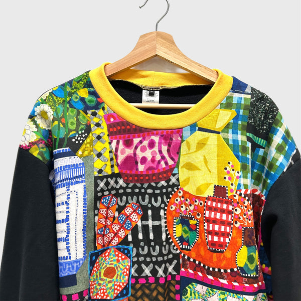 Long Sleeve top - Miss Moresby Secondhand Shop with Black French Terry - Preorder