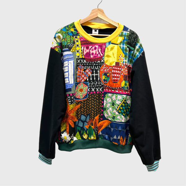 Long Sleeve top - Miss Moresby Secondhand Shop with Black French Terry - Preorder