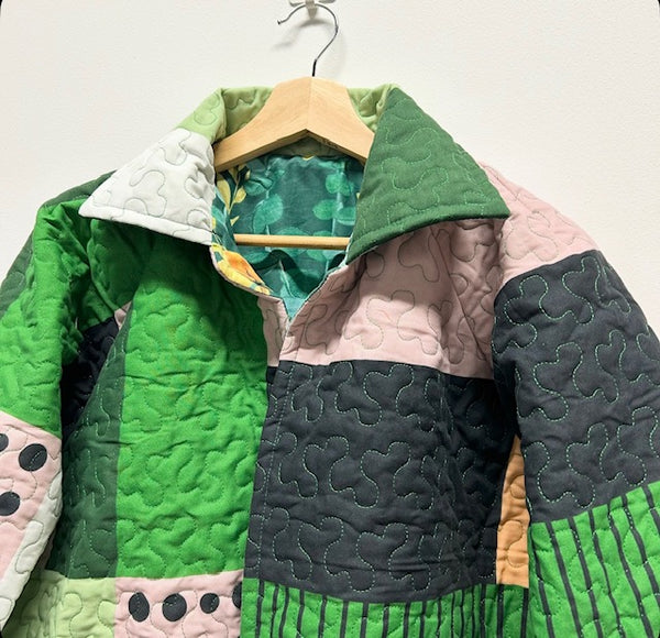 Reversible Quilted Jacket - IKEA Patchwork and Green Garden