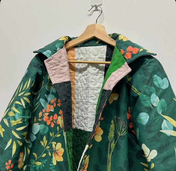 Reversible Quilted Jacket - IKEA Patchwork and Green Garden