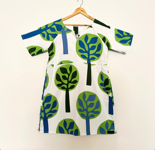 Everyday No Waste Dress - Retro tree (L)