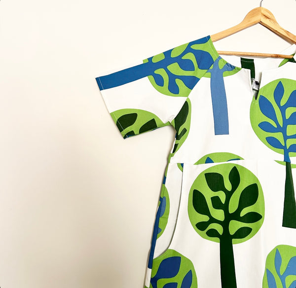 Everyday No Waste Dress - Retro tree (L)