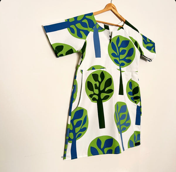 Everyday No Waste Dress - Retro tree (L)