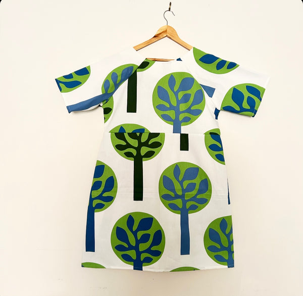 Everyday No Waste Dress - Retro tree (L)