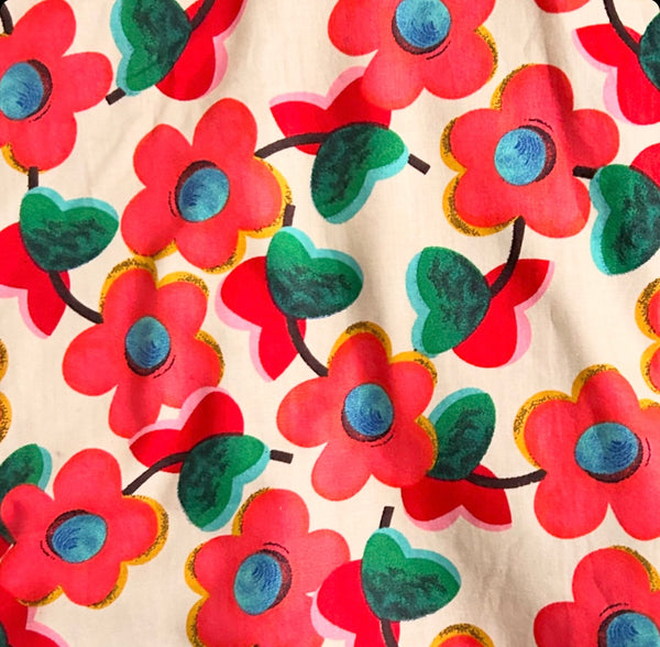 Batwing top - Pink Flowers (L)