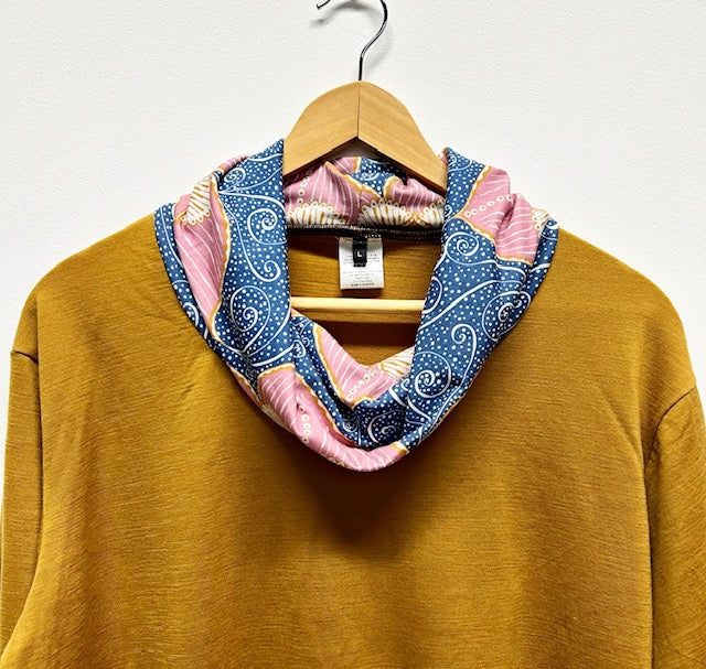 Mustard Rayon Rollup Sleeves A-Line Top
