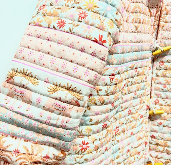 Sample Reversible Quilted Jacket - Whimsical Circus and Small Flower
