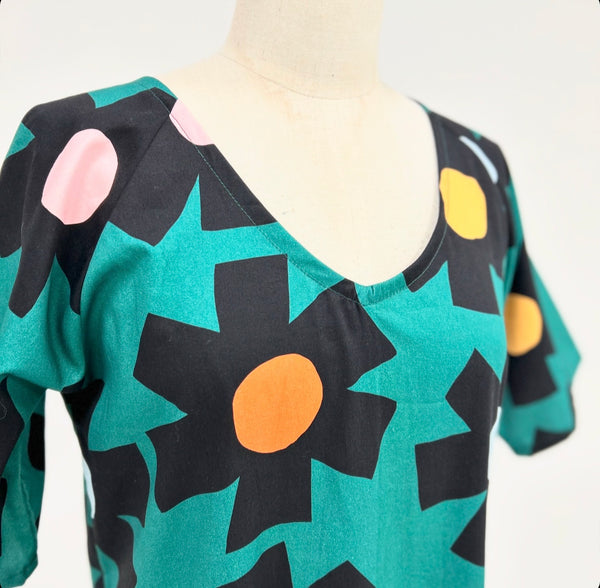 *Seconds* Ripple Dress - Green Flower (S)