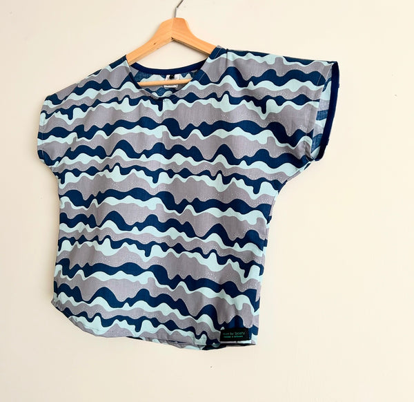 Short sleeve - Blue Waves top (S)
