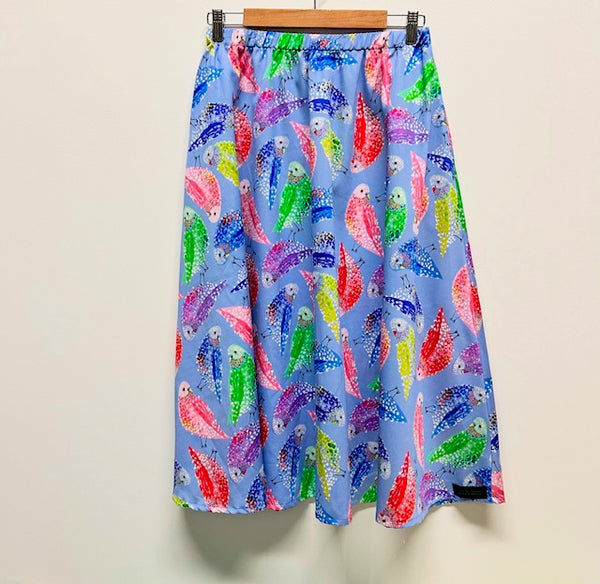 Mid length Skirt - Budgies by DOOPS (S)