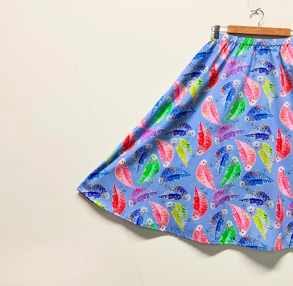 Mid length Skirt - Budgies by DOOPS (S)