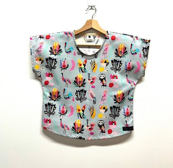 Short sleeve - Inaluxe blue birds top (S)