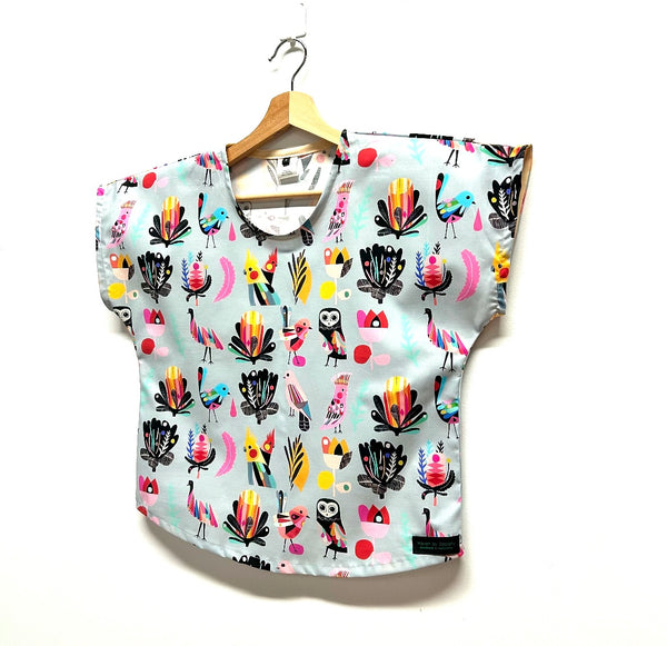 Short sleeve - Inaluxe blue birds top (S)