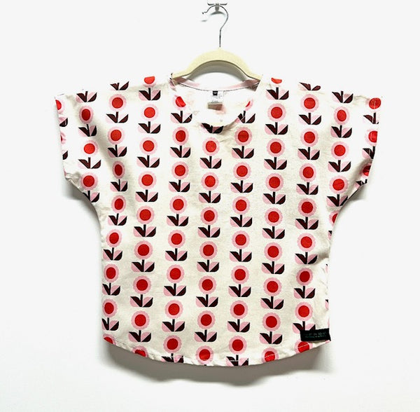 Sample Short sleeve - Scandi Pink FLower top (XS)