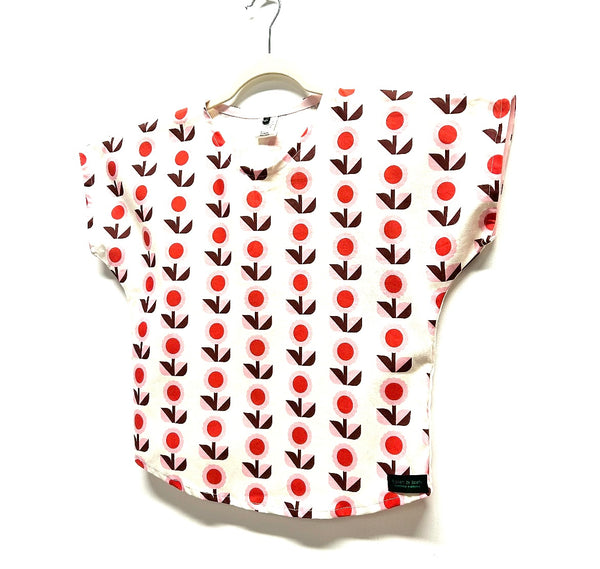 Sample Short sleeve - Scandi Pink FLower top (XS)