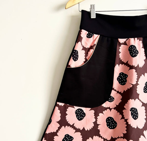 Sample A Line Skirt - Pink Flower A-Line (S)