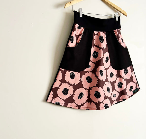 Sample A Line Skirt - Pink Flower A-Line (S)