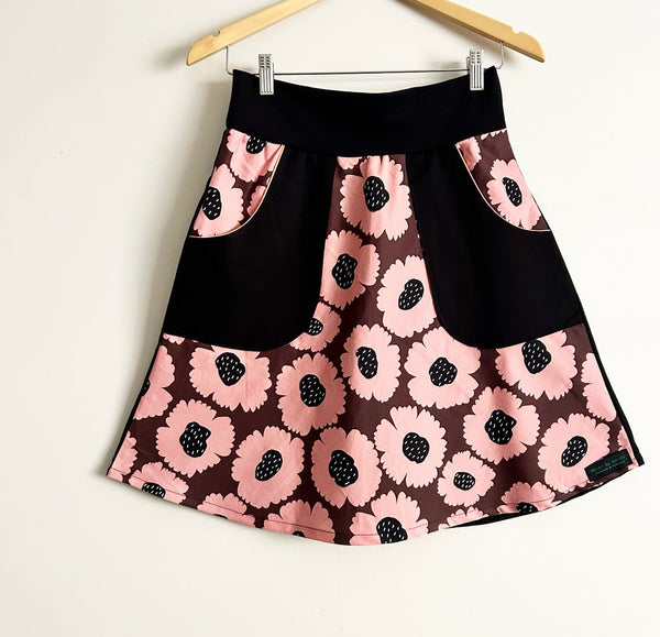 Sample A Line Skirt - Pink Flower A-Line (S)