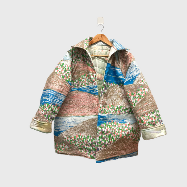 Reversible Quilted Jacket - Watercolours and Lake + City Viyella