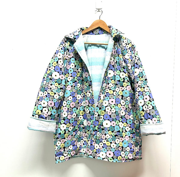Reversible Quilted Jacket - Pastel checks and Kaffe Fassett spools
