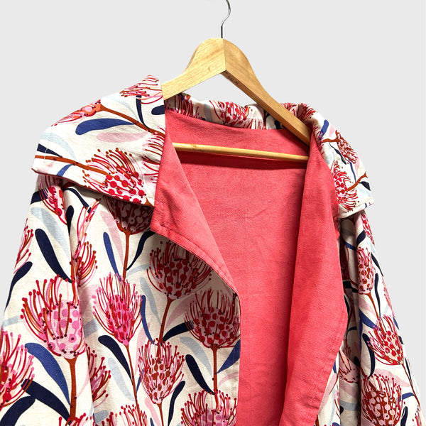 Sample Reversible Kusama Jacket - Mid Pink cord and Waratah