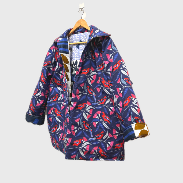 Reversible Quilted Jacket - Jocelyn Proust Flowers and Rosellas