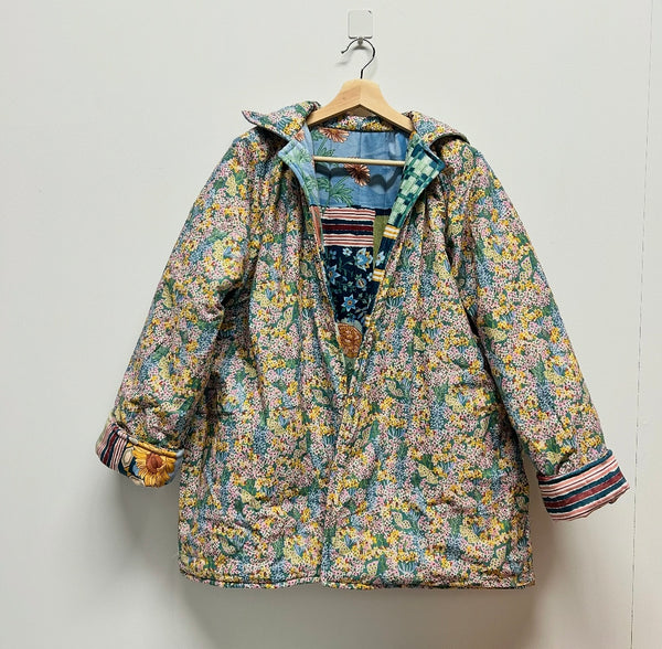 Reversible Quilted Jacket - Patchwork and Florals