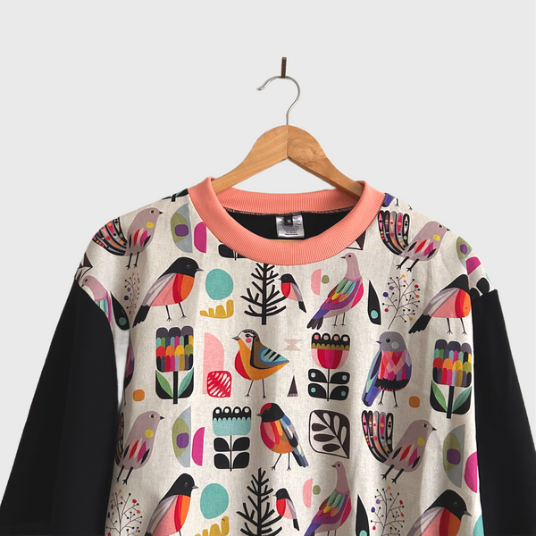 Long Sleeve top - Inaluxe with Black French Terry (M)