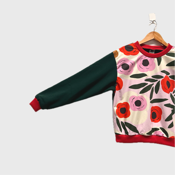 Long Sleeve top - Marimekko x Uniqlo with Green French Terry (S)