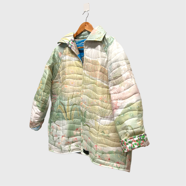 Reversible Quilted Jacket - Watercolours and Lake + City Viyella