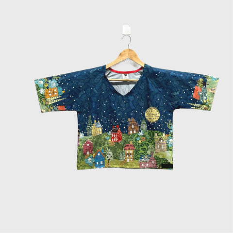 Sample Short sleeve v neck top - Paper Hamlet (S)