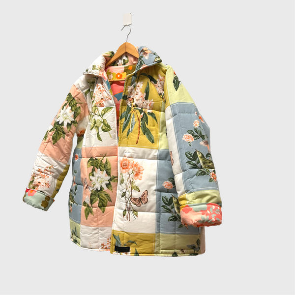 Reversible Quilted Jacket - Flower Blocks and Moda Deer