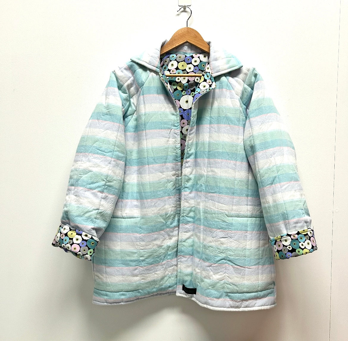 Reversible Quilted Jacket - Pastel checks and Kaffe Fassett spools