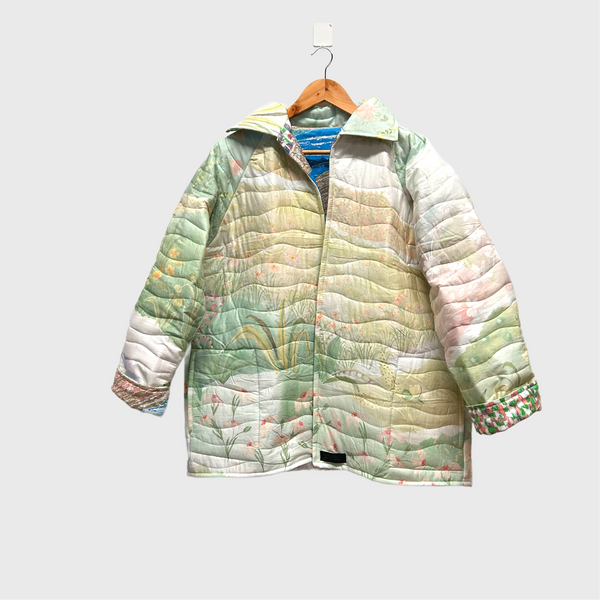 Reversible Quilted Jacket - Watercolours and Lake + City Viyella