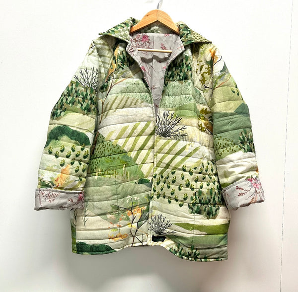 Reversible Quilted Jacket - Green Valley and l'uccello St Etienne