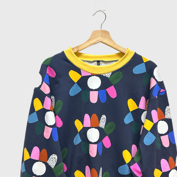 Long Sleeve top - DOOPS Blink with Yellow Ribbing