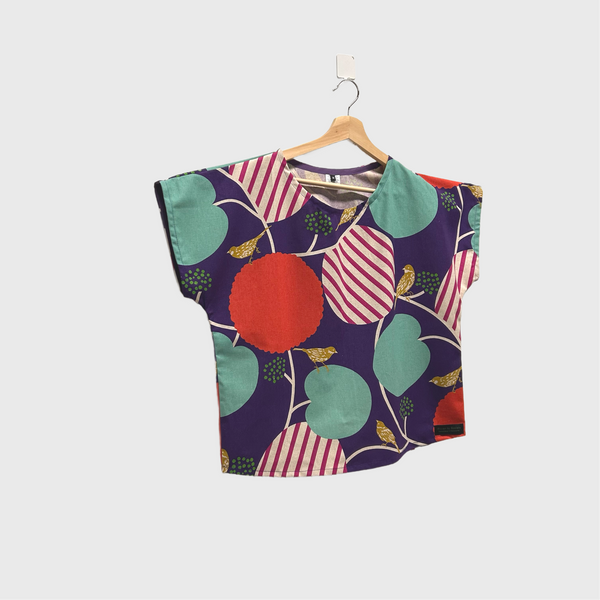 Short sleeve - Echino Pepe in Purple top (M)