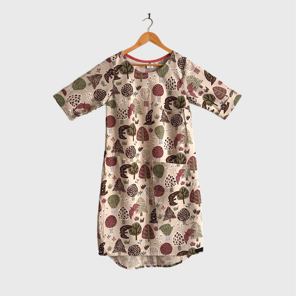 Eclipse Dress - Cream Trees (S)