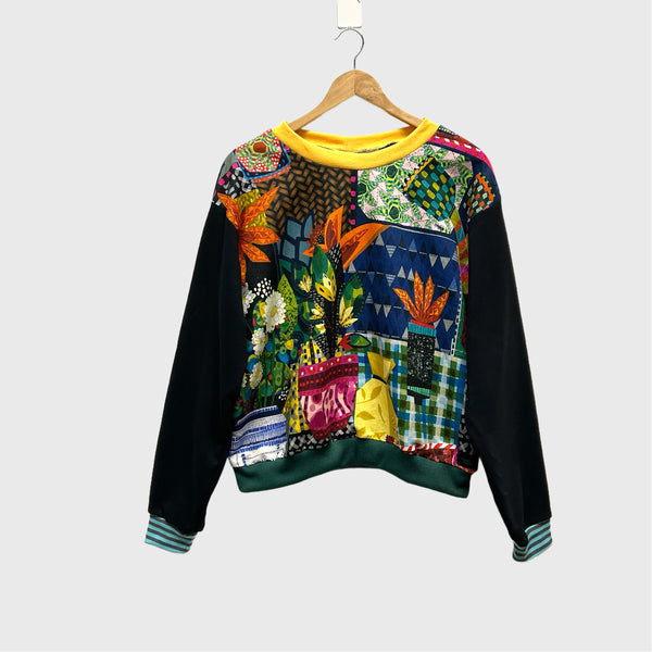 Long Sleeve top - Miss Moresby Secondhand Shop with Black French Terry (M)