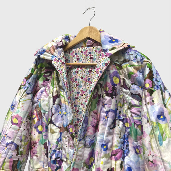 Reversible Quilted Jacket - Garden by the Sea and Mini Poppies
