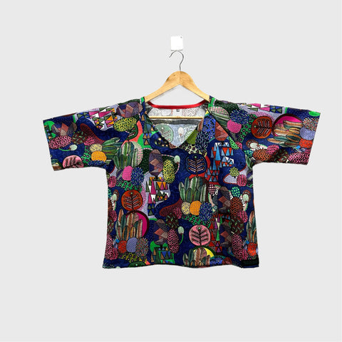 Sample Short sleeve v neck top - Miss Moresby Hokkaido (M)