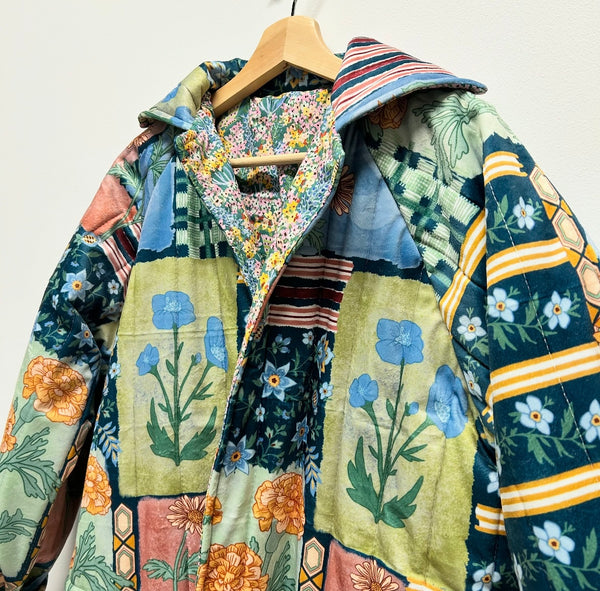 Reversible Quilted Jacket - Patchwork and Florals