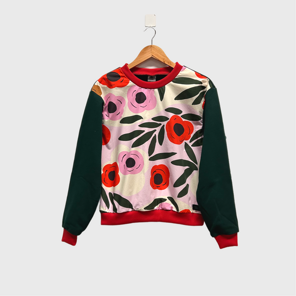 Long Sleeve top - Marimekko x Uniqlo with Green French Terry (S)