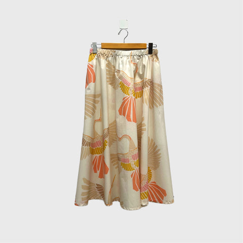 Mid length Skirt - Marabou Mosaic in Cream (S)