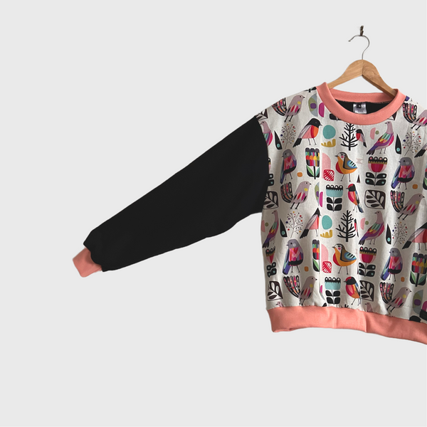 Long Sleeve top - Inaluxe with Black French Terry (M)