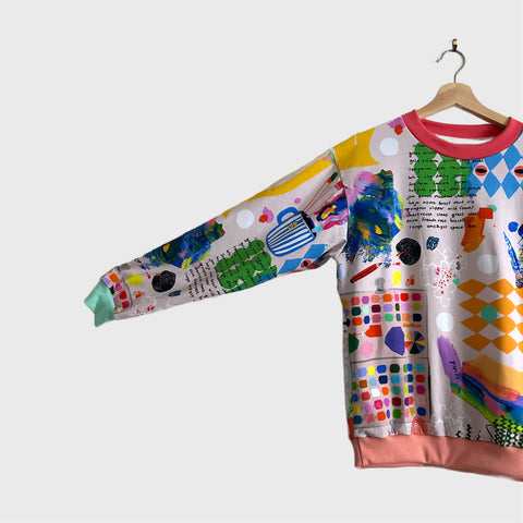 Long Sleeve top - DOOPS Artist Way with mixed ribbing (S)