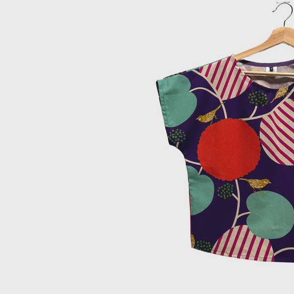 Short sleeve - Echino Pepe in Purple top (M)